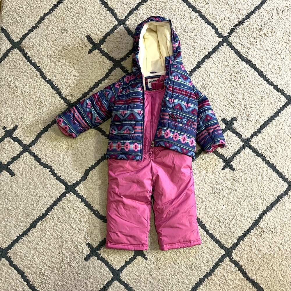 Osh Kosh B Gosh two piece ski set, jacket and bib, size 3T